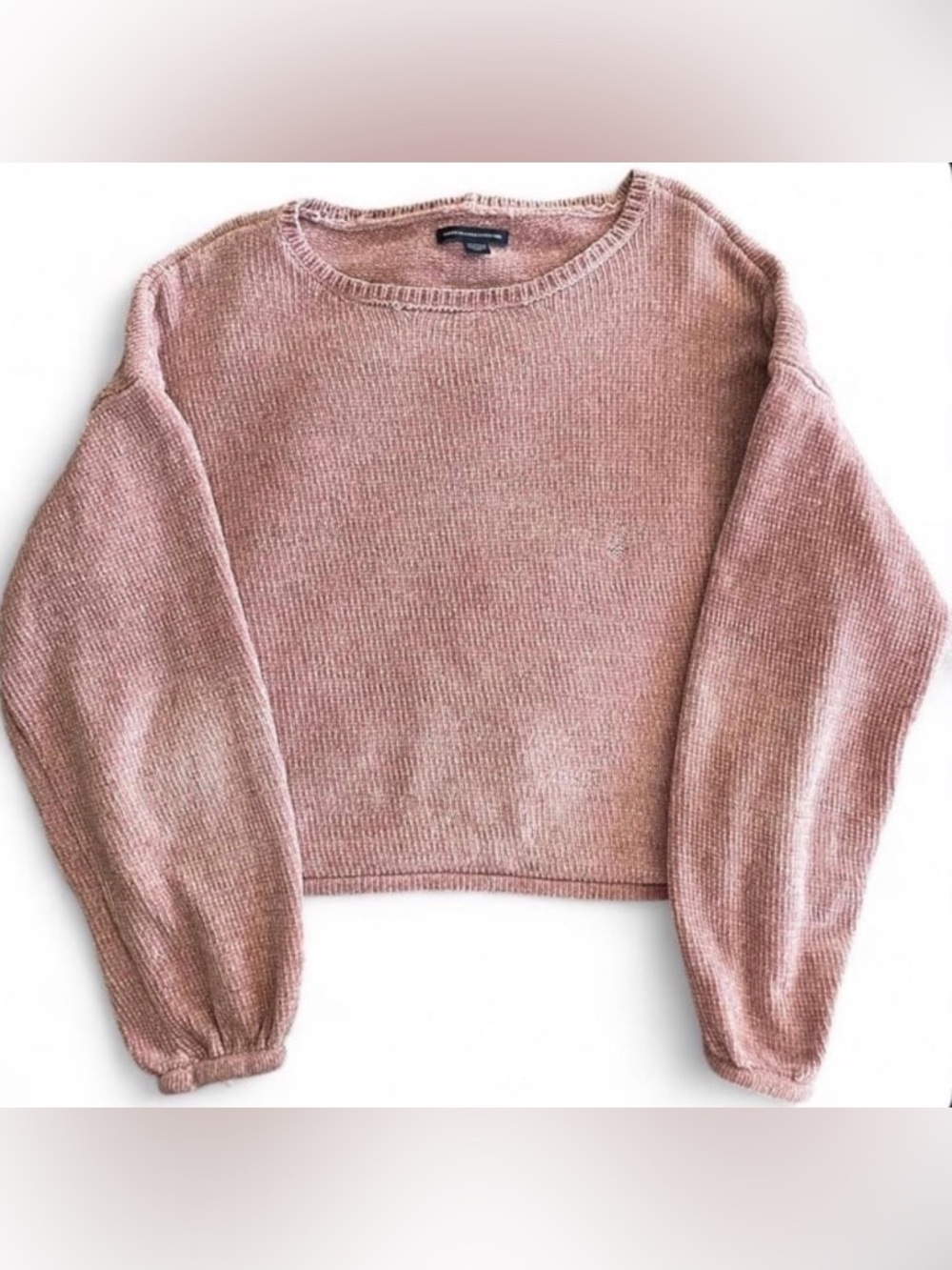 American Eagle Pink Oversized Cropped Sweater